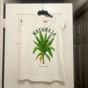 FARM Rio White Natureza Graphic Muscle Tee